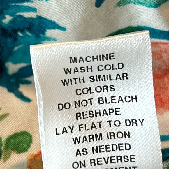 Donna Morgan Watercolor Print Ruffle Neck Tiered Dress w Pockets & Ruffle Hem - Picture 15 of 16